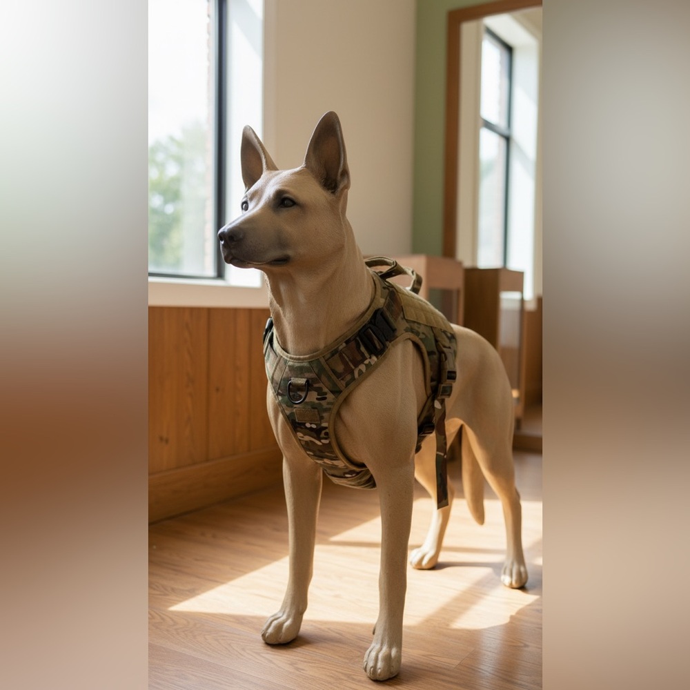 Camouflage Tactical Dog Harness - Size L